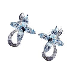 Yan Blue Stud Earrings - Glamorous Gemstone Design