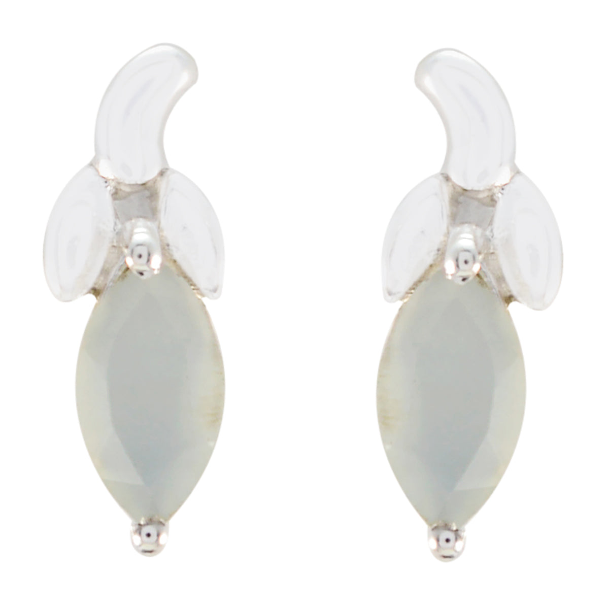 Yasmin Aqua Stud Earrings for Everyday Glam Aqua Chalcedony Green Stud