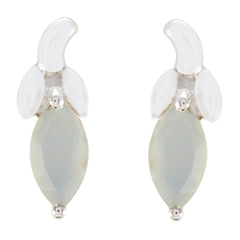 Yasmin Aqua Stud Earrings for Everyday Glam Aqua Chalcedony Green Stud