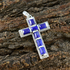 Yasmin Blue Pendant - Stylish Cross Design Jewelry