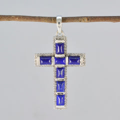 Yasmin Blue Pendant - Stylish Cross Design Jewelry