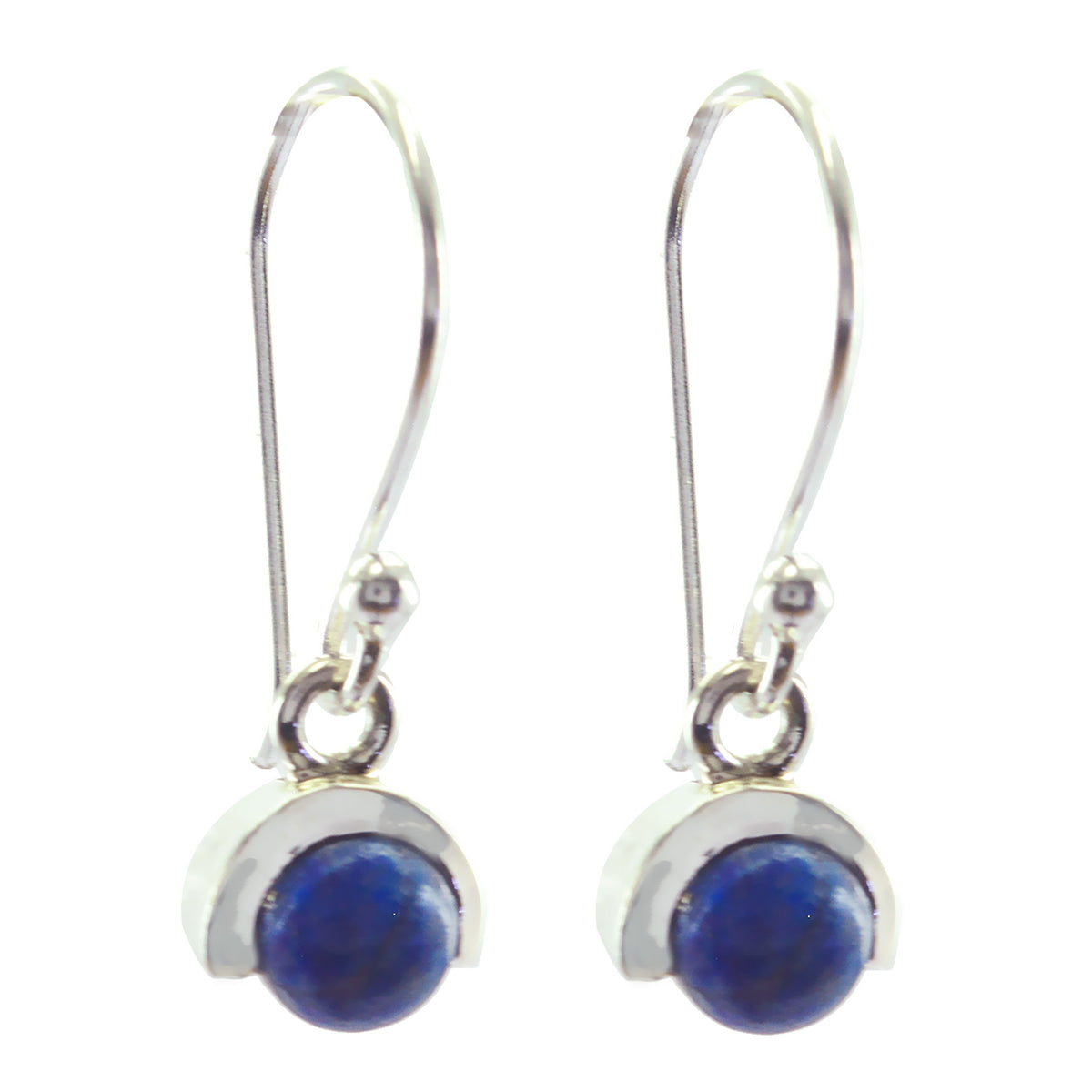 Yasmin Blue Solitaire Earrings - Elegant Gemstone Style Lapis Lazuli Blue Dangle