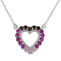 Yasmin Featherlight Charm Heart Pendant Necklace Multi Stone multicolor Multicolor