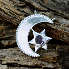 Yasmin Purple Love Pendant - Moon and Star Design