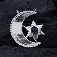 Yasmin Purple Love Pendant - Moon and Star Design