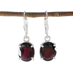 Yasmin Red Solitaire Earrings for Everyday Glam Garnet Red Dangle
