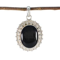 Yasmine Black Pendant Jewelry - Stylish Silver Design Black Onyx Black Black