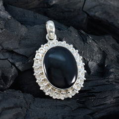 Yasmine Black Pendant Jewelry - Stylish Silver Design