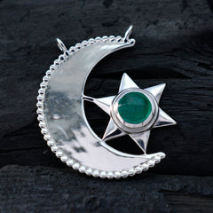 Yasmine Blue Pendant with Moon and Star Design