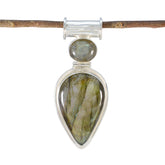 Yasmine Grey Pendant - Stunning Gemstone Jewelry Piece Labradorite Grey Grey