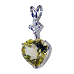 Yasmine Yellow Gemstone Pendant - Elegant Heart Design