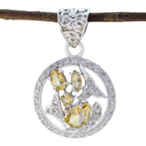 Pauline Yellow Armor Pendant - Stylish Silver Jewelry Citrine Yellow Yellow