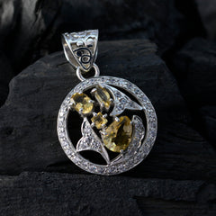 Pauline Yellow Armor Pendant - Stylish Silver Jewelry