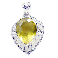 Mila Yellow Chunky Pendant Necklace for Fashion Lemon Quartz Yellow Yellow