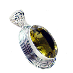 Nora Yellow Chunky Pendant Necklace in Silver Wrap