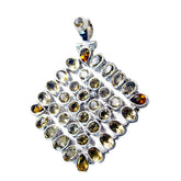 Ana Yellow Chunky Pendant for Stylish Statement Jewelry Citrine Yellow Yellow