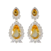Araya Yellow Chunky Stud Earrings for Stunning Style Citrine Yellow Stud