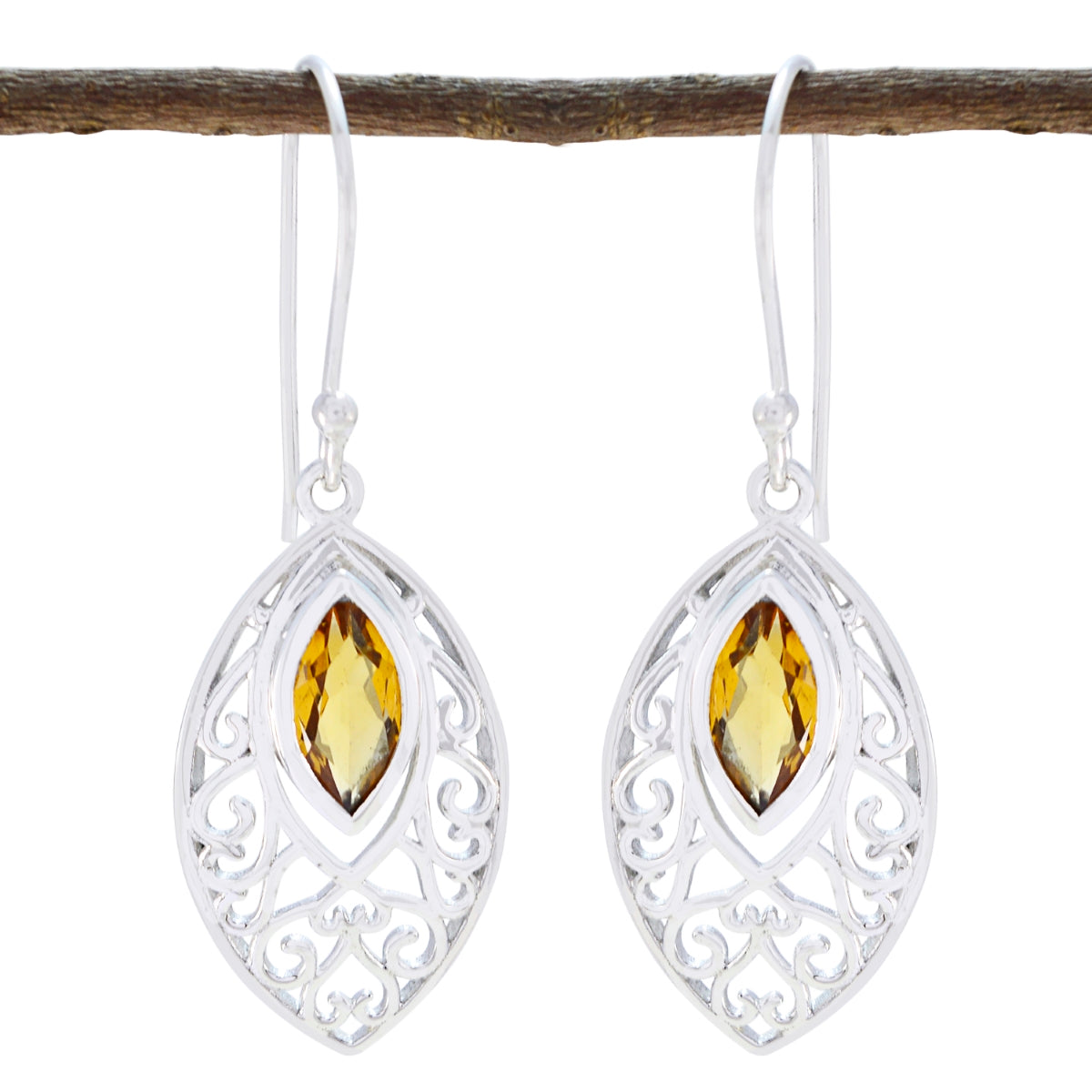 Laura Yellow Dainty Dangle Earrings for Everyday Glam Citrine Yellow Dangle