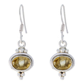 Emily Yellow Dangle Earrings India - Elegant Stone Design Citrine Yellow Dangle