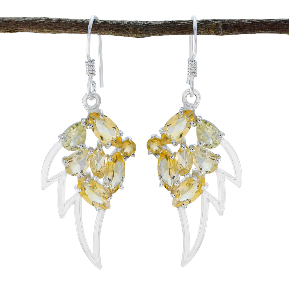 Victoria Yellow Dangle Earrings Online - Stylish & Chic Citrine Yellow Dangle