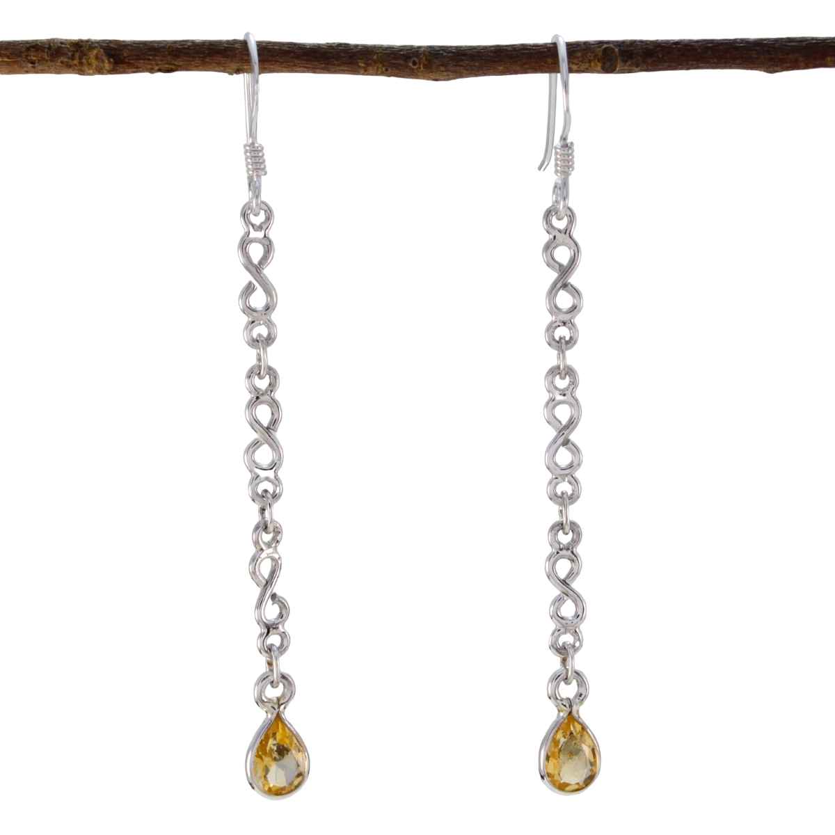 Paula Yellow Dangle Earrings for Everyday Glam Citrine Yellow Dangle