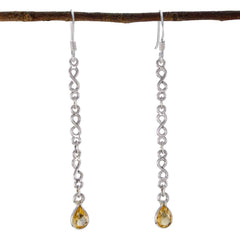 Paula Yellow Dangle Earrings for Everyday Glam Citrine Yellow Dangle
