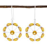Isabel Yellow Dangle Earrings with Sparkling Gemstones Citrine Yellow Dangle