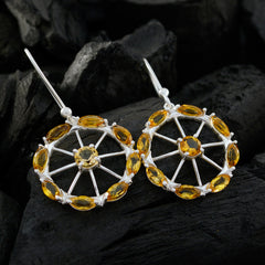 Isabel Yellow Dangle Earrings with Sparkling Gemstones