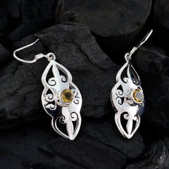 Kennedy Yellow Dangle Earrings with Gemstone Accent