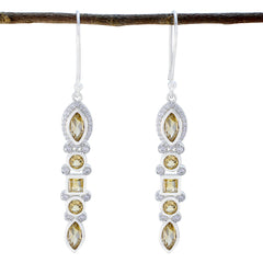 Aiko Yellow Dangle Earrings for Stylish Everyday Wear Citrine Yellow Dangle