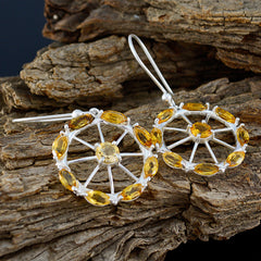 Isabel Yellow Dangle Earrings with Sparkling Gemstones