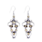 Yasmin Yellow Dangle Earrings with Gemstone Accents Citrine Yellow Dangle