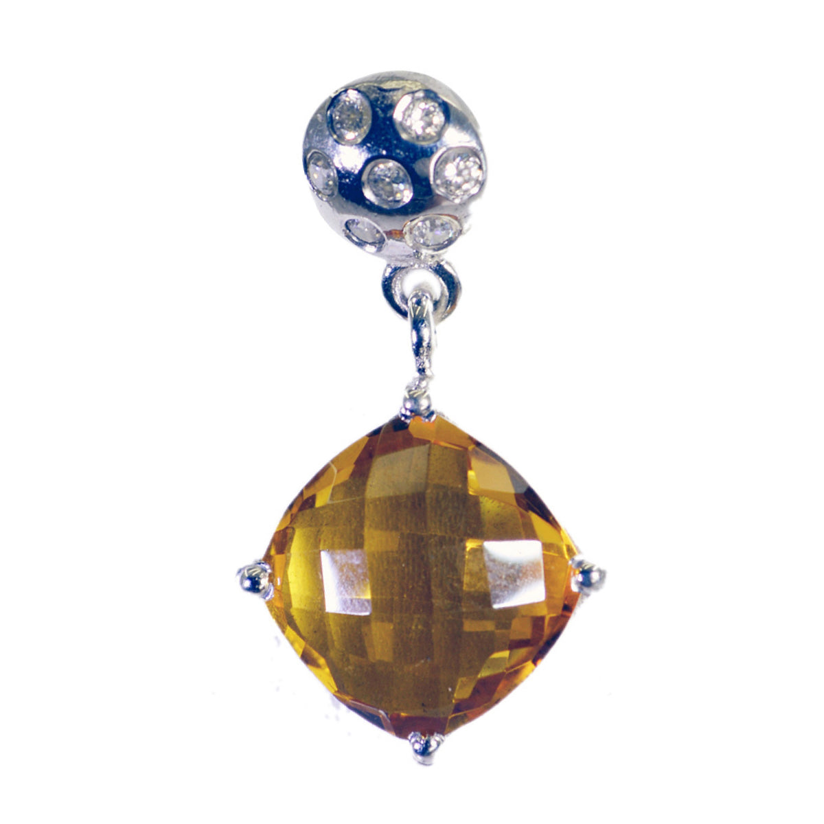 Milagros Yellow Eternity Pendant India - Stunning Gemstone Jewelry Citrine Yellow Yellow