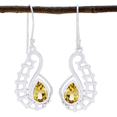 Isla Yellow Featherlight Dangle Earrings - Elegant Design Citrine Yellow Dangle