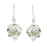 Ivy Yellow Featherlight Earrings with Leaf Design Lemon Quartz Yellow Dangle