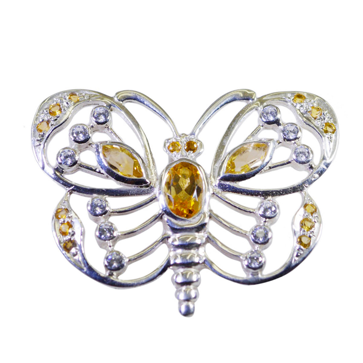 Zara Yellow Featherlight Pendant in Elegant Butterfly Design Citrine Yellow Yellow
