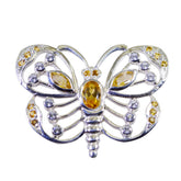 Zara Yellow Featherlight Pendant in Elegant Butterfly Design Citrine Yellow Yellow