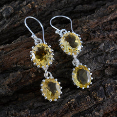Laura Yellow Gemstone Dangle Earrings for Glam Looks