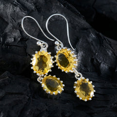 Laura Yellow Gemstone Dangle Earrings for Glam Looks
