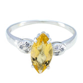 Hina Yellow Gemstone Halo Ring with Silver Band Citrine Yellow