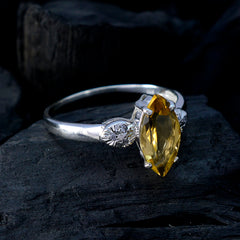 Hina Yellow Gemstone Halo Ring with Silver Band