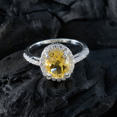 Meera Yellow Gemstone Halo Ring with Sparkling Accent