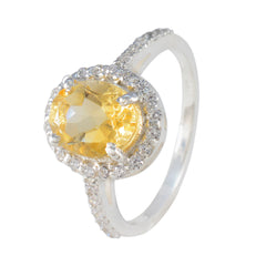 Meera Yellow Gemstone Halo Ring with Sparkling Accent