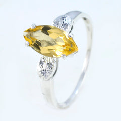 Hina Yellow Gemstone Halo Ring with Silver Band
