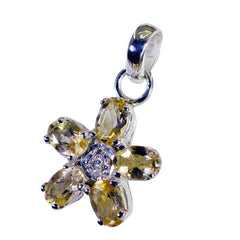 Evelyn Yellow Gemstone Pendant - Floral Design Charm