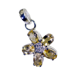 Evelyn Yellow Gemstone Pendant - Floral Design Charm