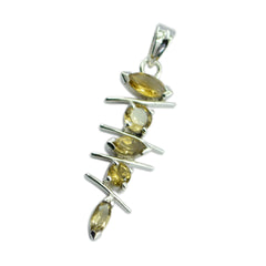 Bianca Yellow Gemstone Pendant in Silver Design