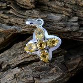 Julia Yellow Gemstone Pendant in Sterling Silver Citrine Yellow Yellow