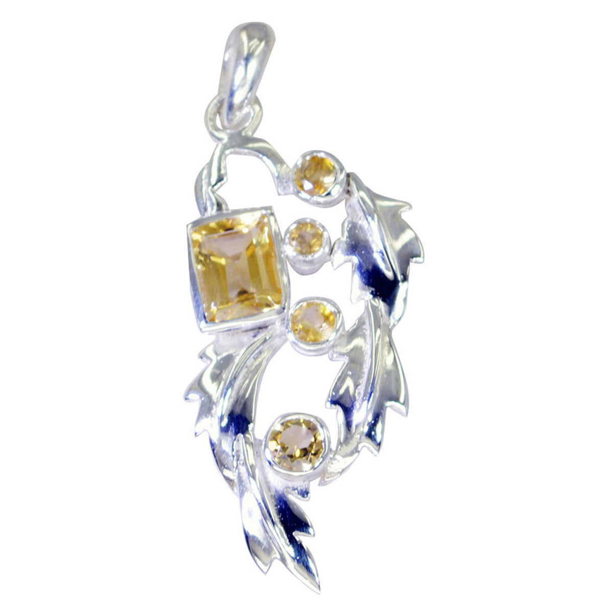 Julia Yellow Gemstone Pendant with Elegant Design Citrine Yellow Yellow
