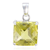 Victoria Yellow Gemstone Pendant for Everyday Wear Lemon Quartz Yellow Yellow